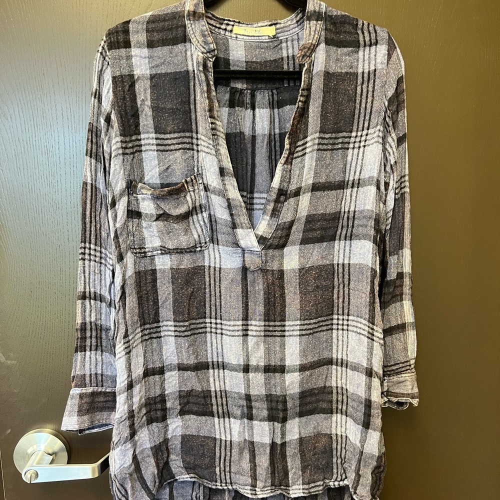 Planet Blue Long Sleeve Shirt/Dress Flannel